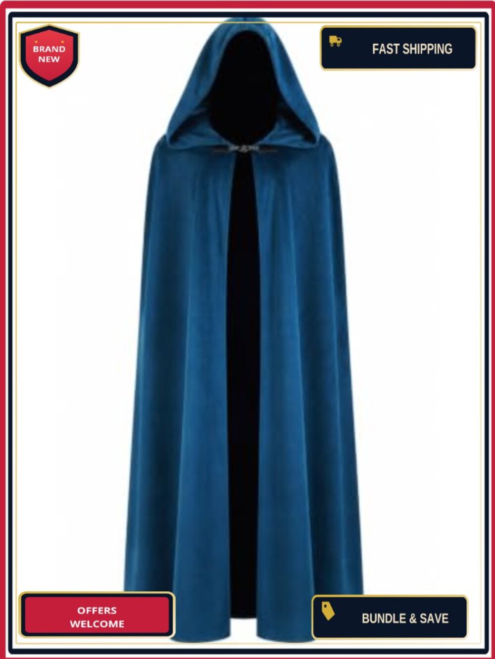 Hooded Costume Cloak for Halloween Cosplay Medieval Renaissance Faire